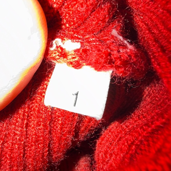 Sandro Red Patty Ribbed Sweater with Rose Embellishment - Small - Picture 4 of 11